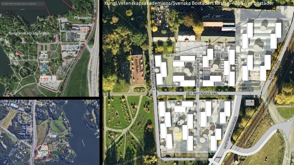 Samfundet S:t Erik avvisar bestämt Kungliga Vetenskapsakademiens planer på bostadsexploatering av delar av Bergianska trädgården