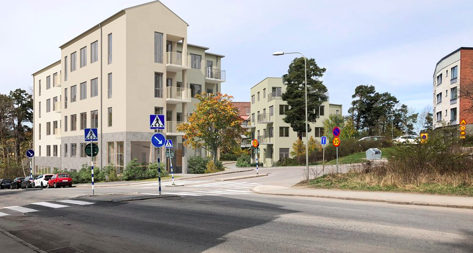 Visionsbild bostäder vid Tisaren, Orrfjärdsgränd, Årsta