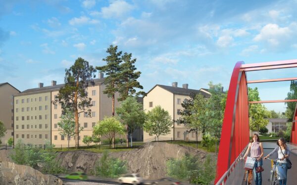 Nya bostäder i Liseberg, Stockholm, mot Åbyvägen
