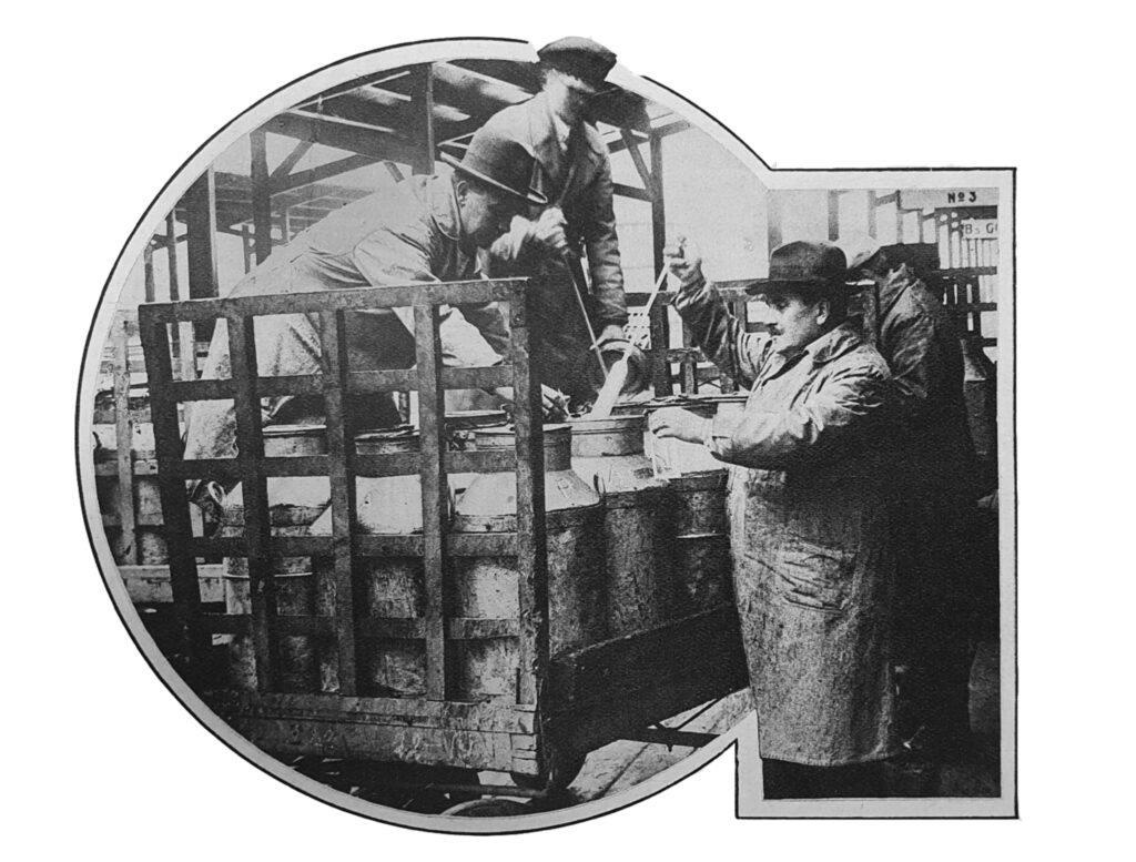 Kontroll av handelsmjölk vid ankomst till Stockholm, Konsumentbladet, 1931.